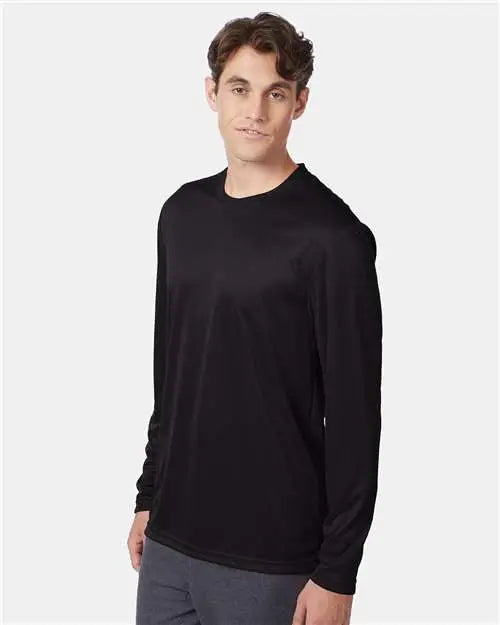 Hanes 482l Cool Driâ Long Sleeve Performance T-shirt - Black