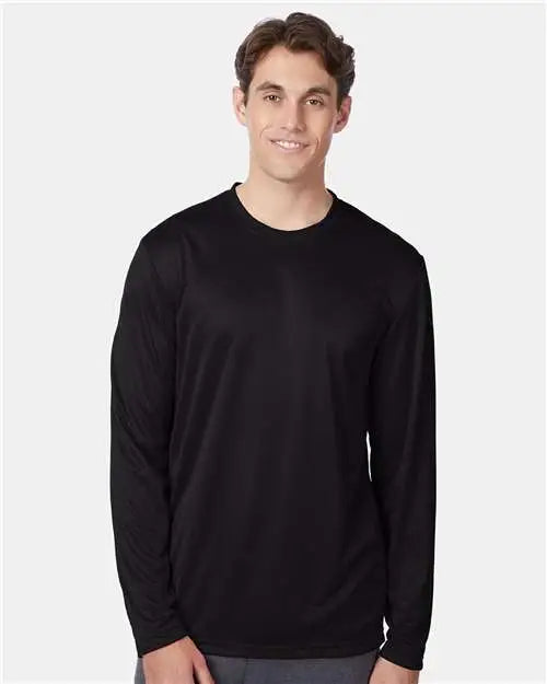 Hanes 482l Cool Driâ Long Sleeve Performance T-shirt - Black
