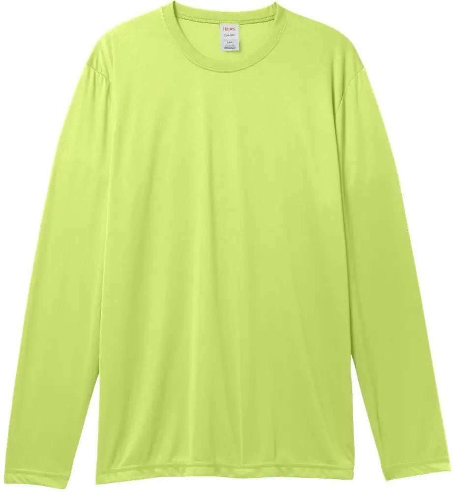 Hanes 482l Cool Driâ Long Sleeve Performance T-shirt - Safety Green