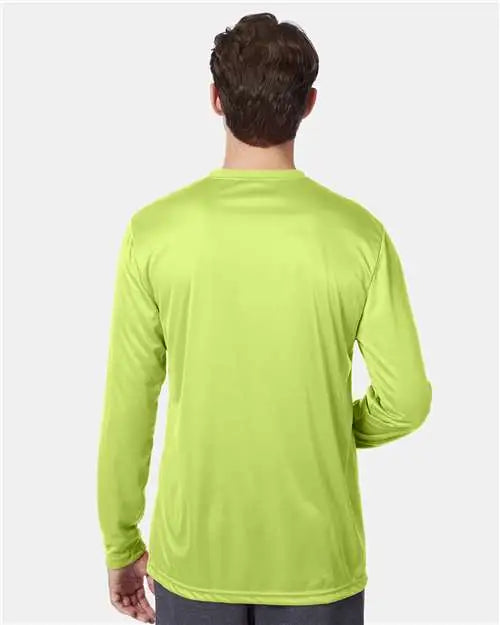 Hanes 482l Cool Driâ Long Sleeve Performance T-shirt - Safety Green