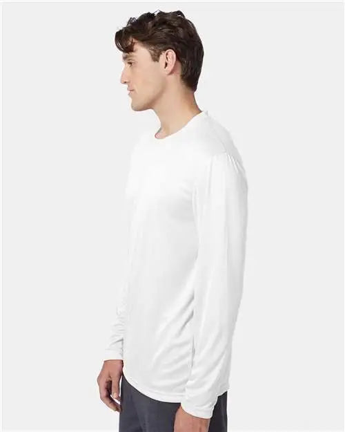 Hanes 482l Cool Driâ Long Sleeve Performance T-shirt - White