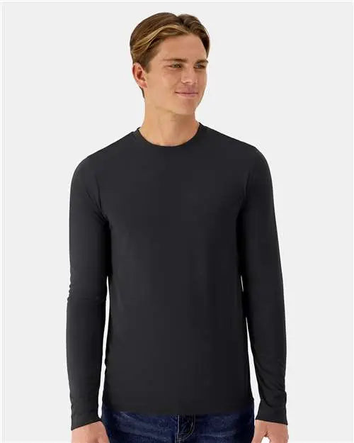 Hanes 484l Cool Dri Cotton Touch Long Sleeve T-shirt - Black - Adult s