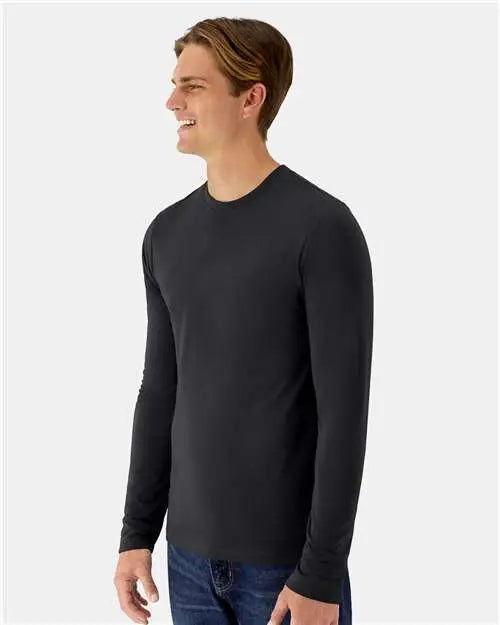 Hanes 484l Cool Dri Cotton Touch Long Sleeve T-shirt - Black