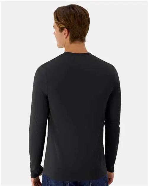 Hanes 484l Cool Dri Cotton Touch Long Sleeve T-shirt - Black