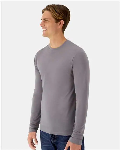 Hanes 484l Cool Dri Cotton Touch Long Sleeve T-shirt - Graphite