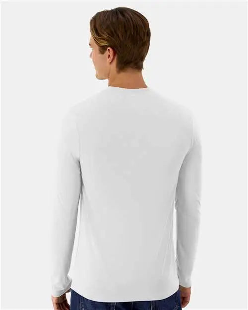 Hanes 484l Cool Dri Cotton Touch Long Sleeve T-shirt - White - Adult s