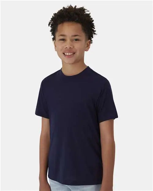 Hanes 484y Cool Dri Youth Cotton Touch T-shirt - Athletic Navy - Xs