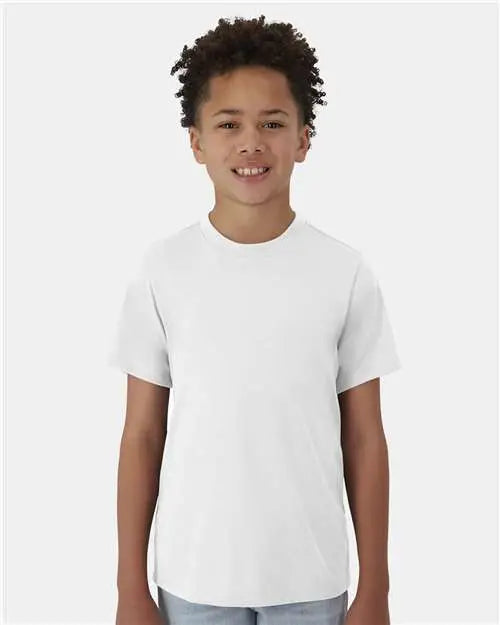 Hanes 484y Cool Dri Youth Cotton Touch T-shirt - White - Xs