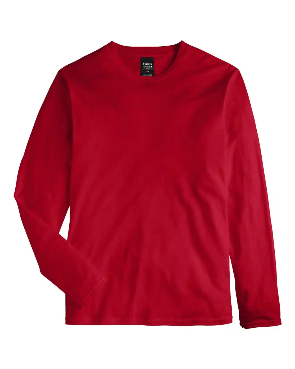 Hanes 498l Perfect-t Long Sleeve T-shirt - Deep Red - s