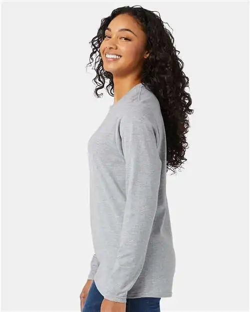 Hanes 498l Perfect-t Long Sleeve T-shirt - Light Steel