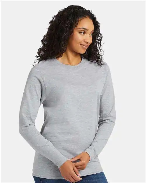 Hanes 498l Perfect-t Long Sleeve T-shirt - Light Steel - s