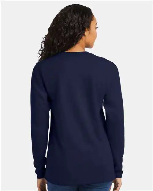 Hanes 498l Perfect-t Long Sleeve T-shirt - Navy