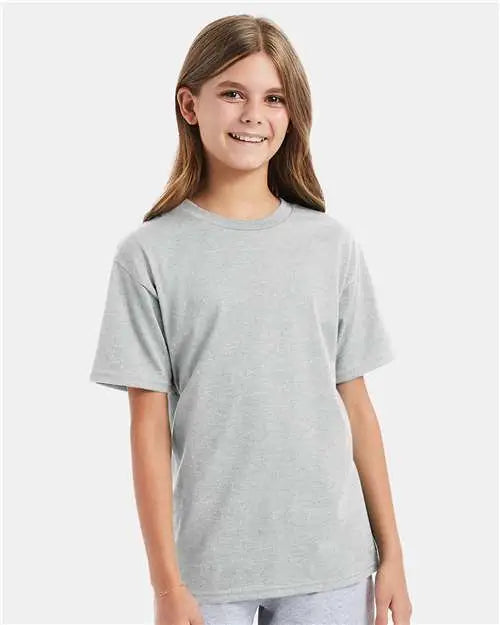 Hanes 498y Perfect-t Youth T-shirt - Ash - Xs