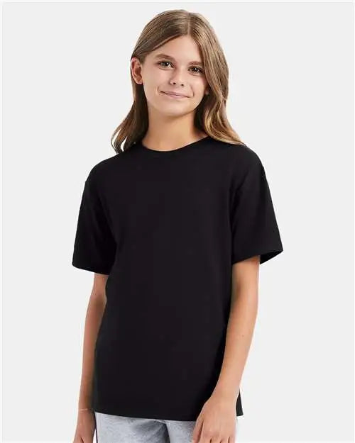 Hanes 498y Perfect-t Youth T-shirt - Black