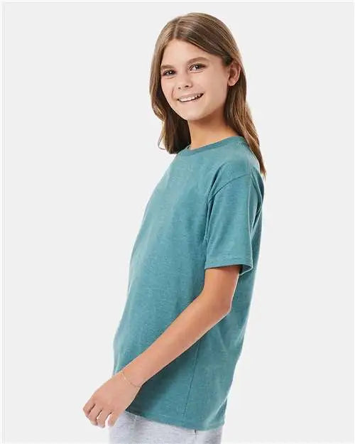 Hanes 498y Perfect-t Youth T-shirt - Cactus Heather