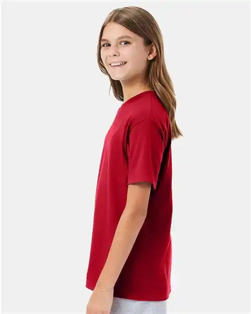 Hanes 498y Perfect-t Youth T-shirt - Deep Red
