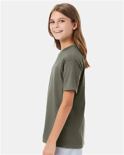 Hanes 498y Perfect-t Youth T-shirt - Fatigue Green