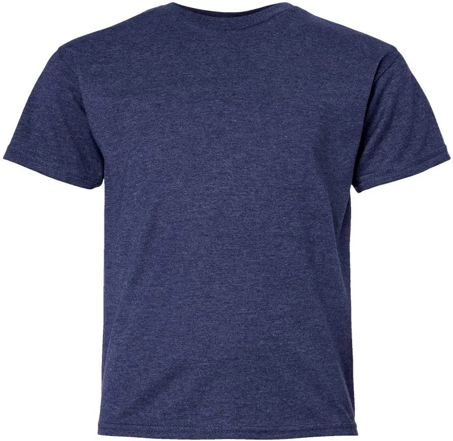 Hanes 498y Perfect-t Youth T-shirt - Heather Navy