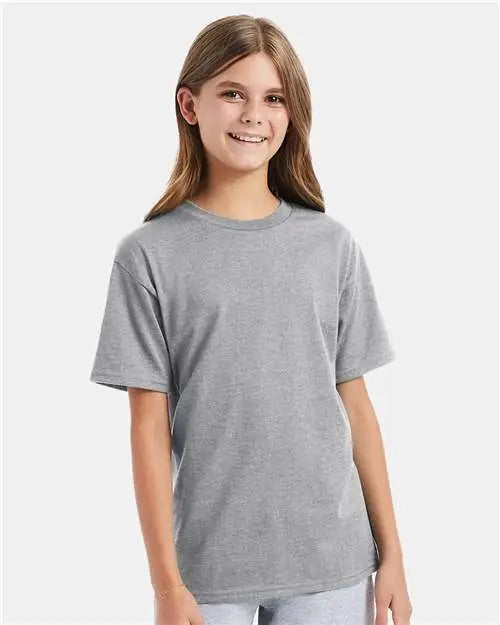Hanes 498y Perfect-t Youth T-shirt - Light Steel