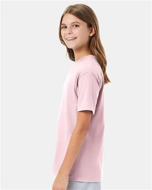 Hanes 498y Perfect-t Youth T-shirt - Pale Pink