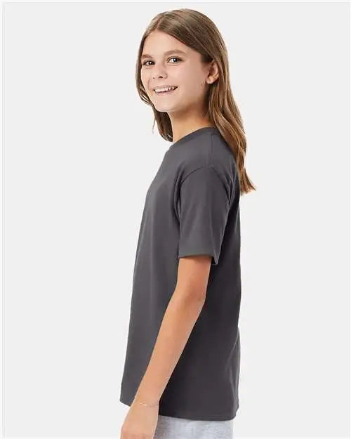 Hanes 498y Perfect-t Youth T-shirt - Smoke Grey