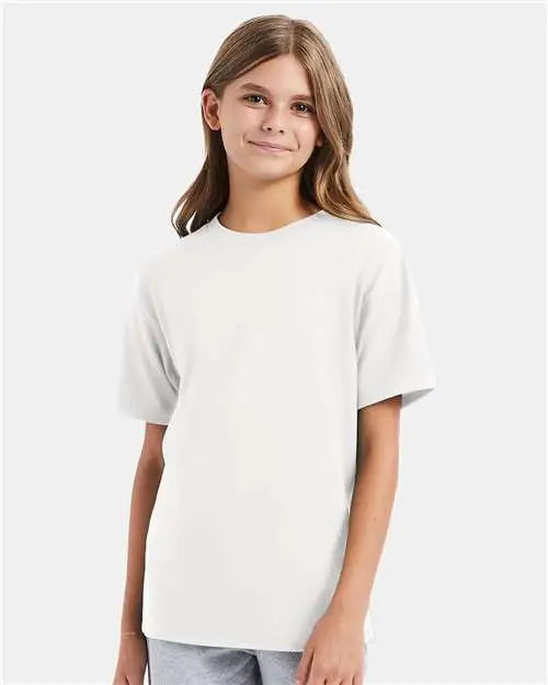 Hanes 498y Perfect-t Youth T-shirt - White