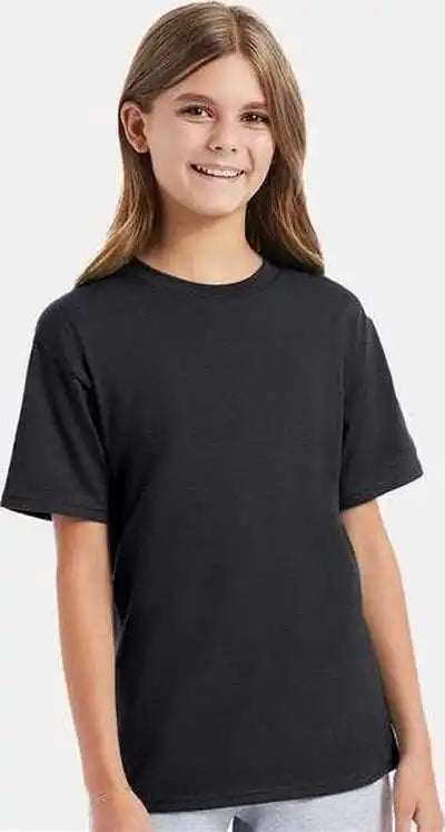 Hanes 498y Perfect-t Youth T-shirt - Charcoal Heather