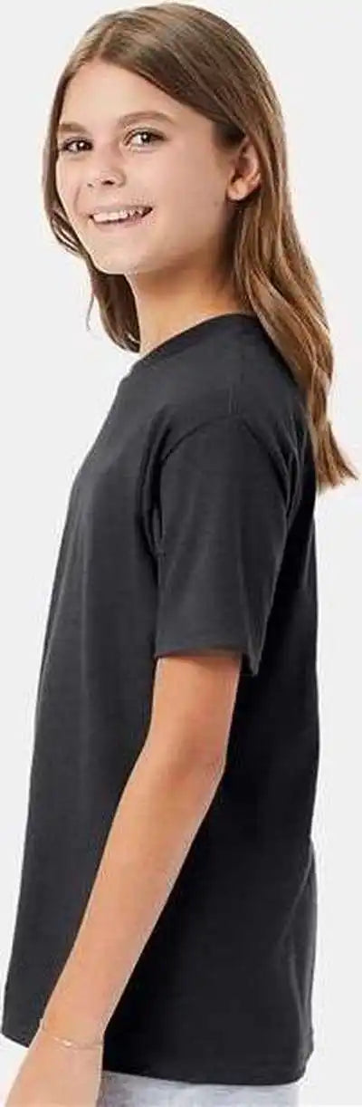 Hanes 498y Perfect-t Youth T-shirt - Charcoal Heather