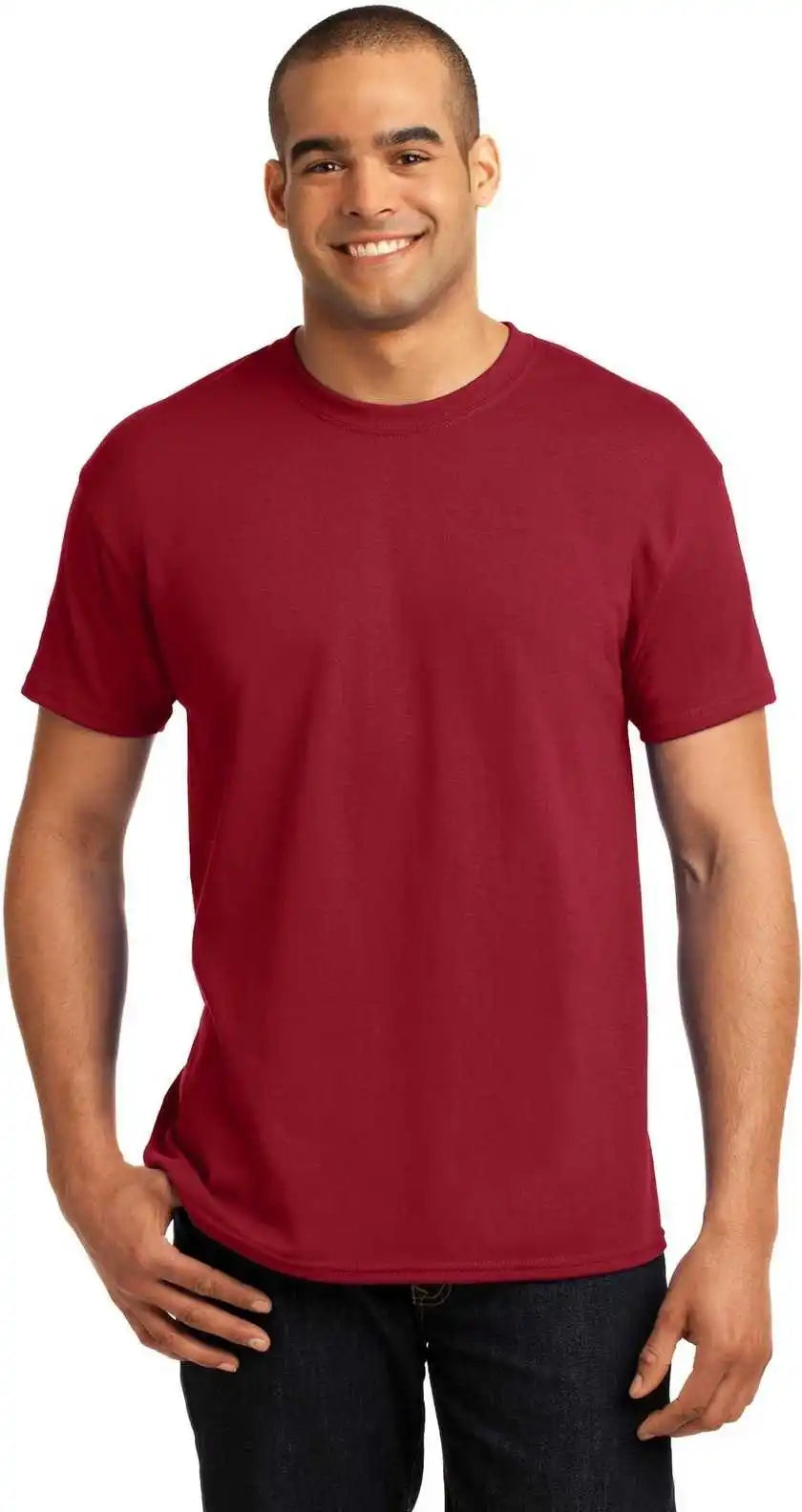 Hanes 5170 Ecosmart 50/50 Cotton/poly t Shirt Deep Red