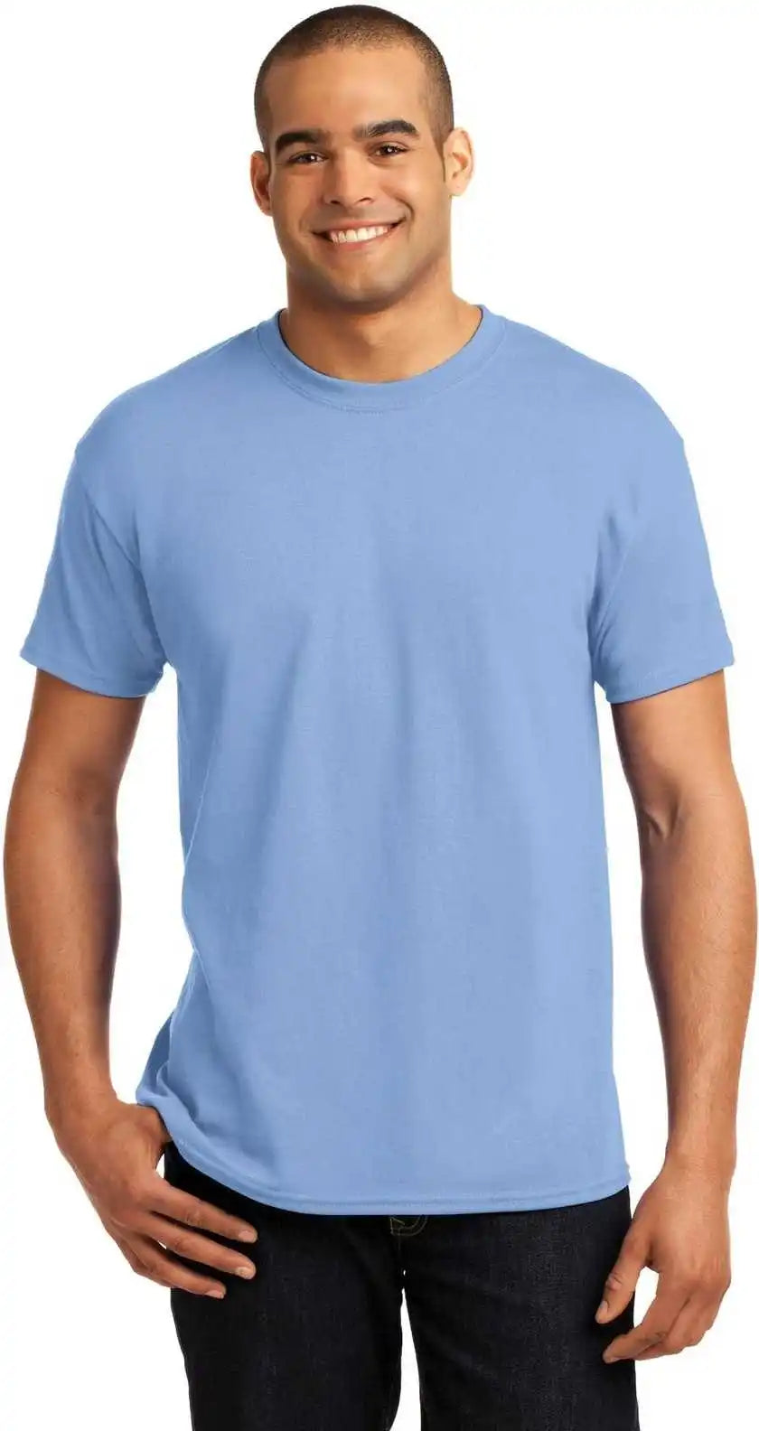 Hanes 5170 Ecosmart 50/50 Cotton/poly t Shirt Light Blue