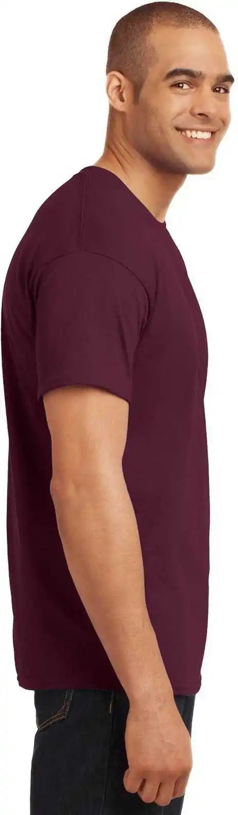 Hanes 5170 Ecosmart 50/50 Cotton/poly t Shirt Maroon