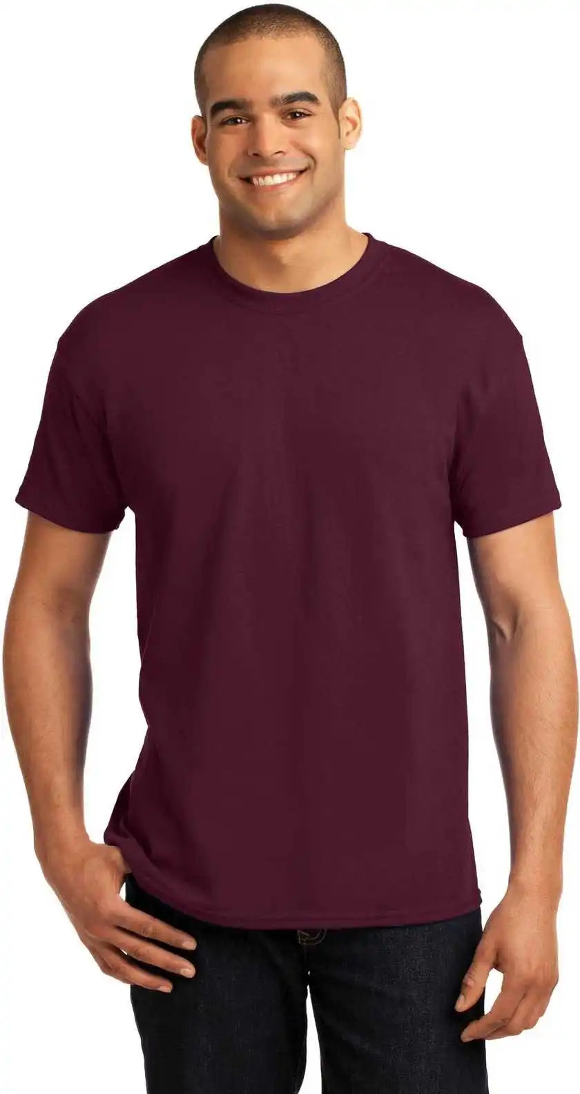 Hanes 5170 Ecosmart 50/50 Cotton/poly t Shirt Maroon
