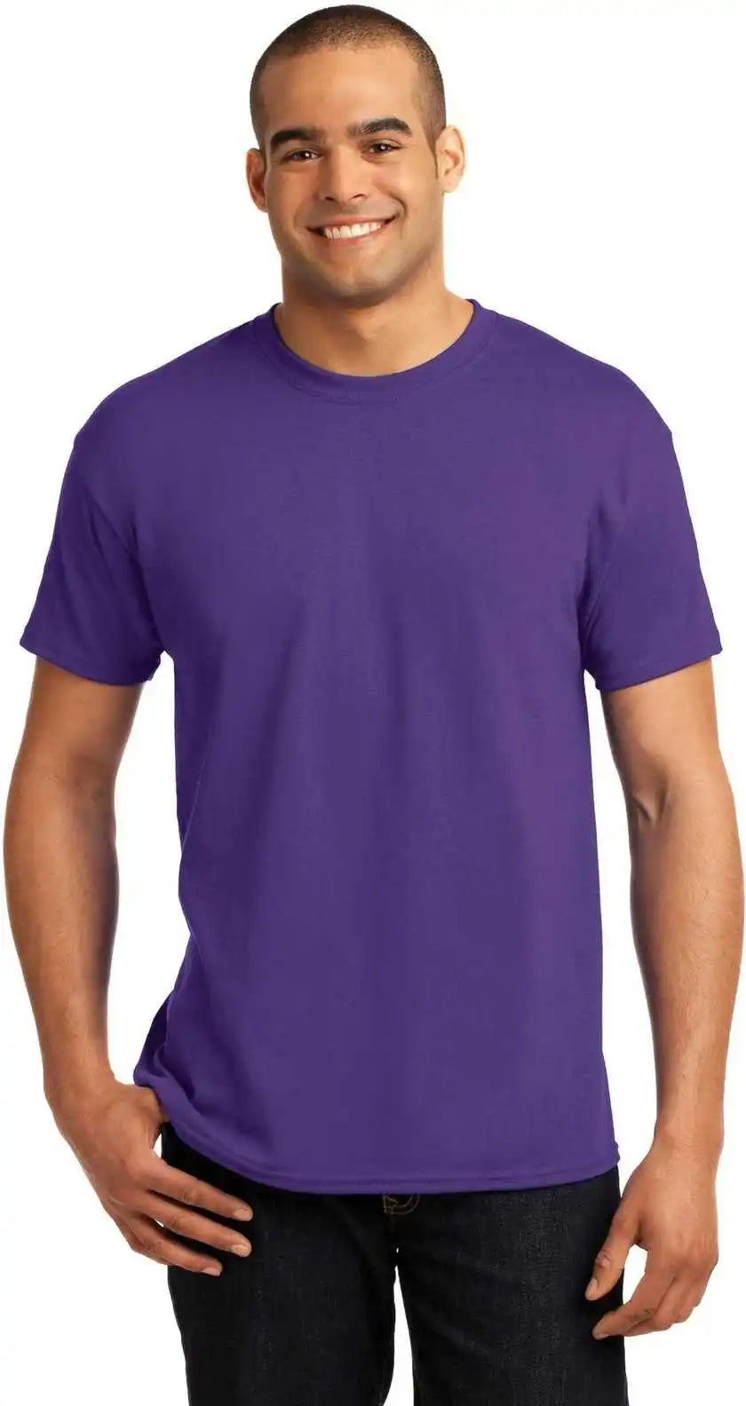 Hanes 5170 Ecosmart 50/50 Cotton/poly t Shirt Purple