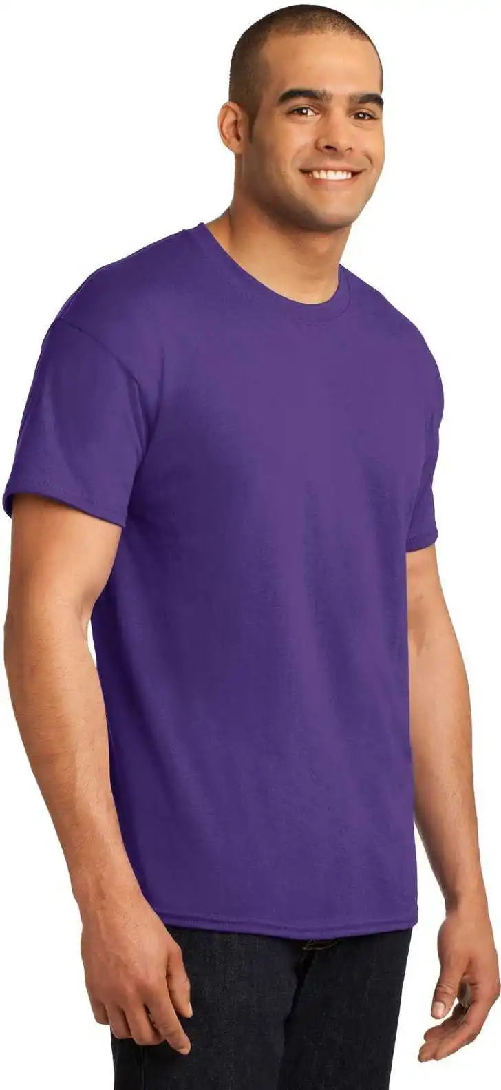 Hanes 5170 Ecosmart 50/50 Cotton/poly t Shirt Purple
