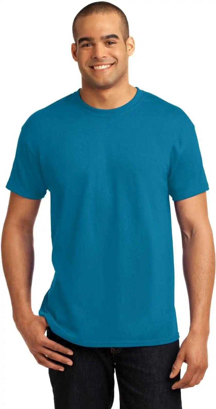 Hanes 5170 Ecosmart 50/50 Cotton/poly t Shirt Teal