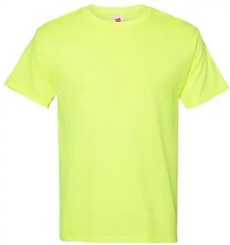 Hanes 5170 Ecosmart Short Sleeve t Shirt Safety Green