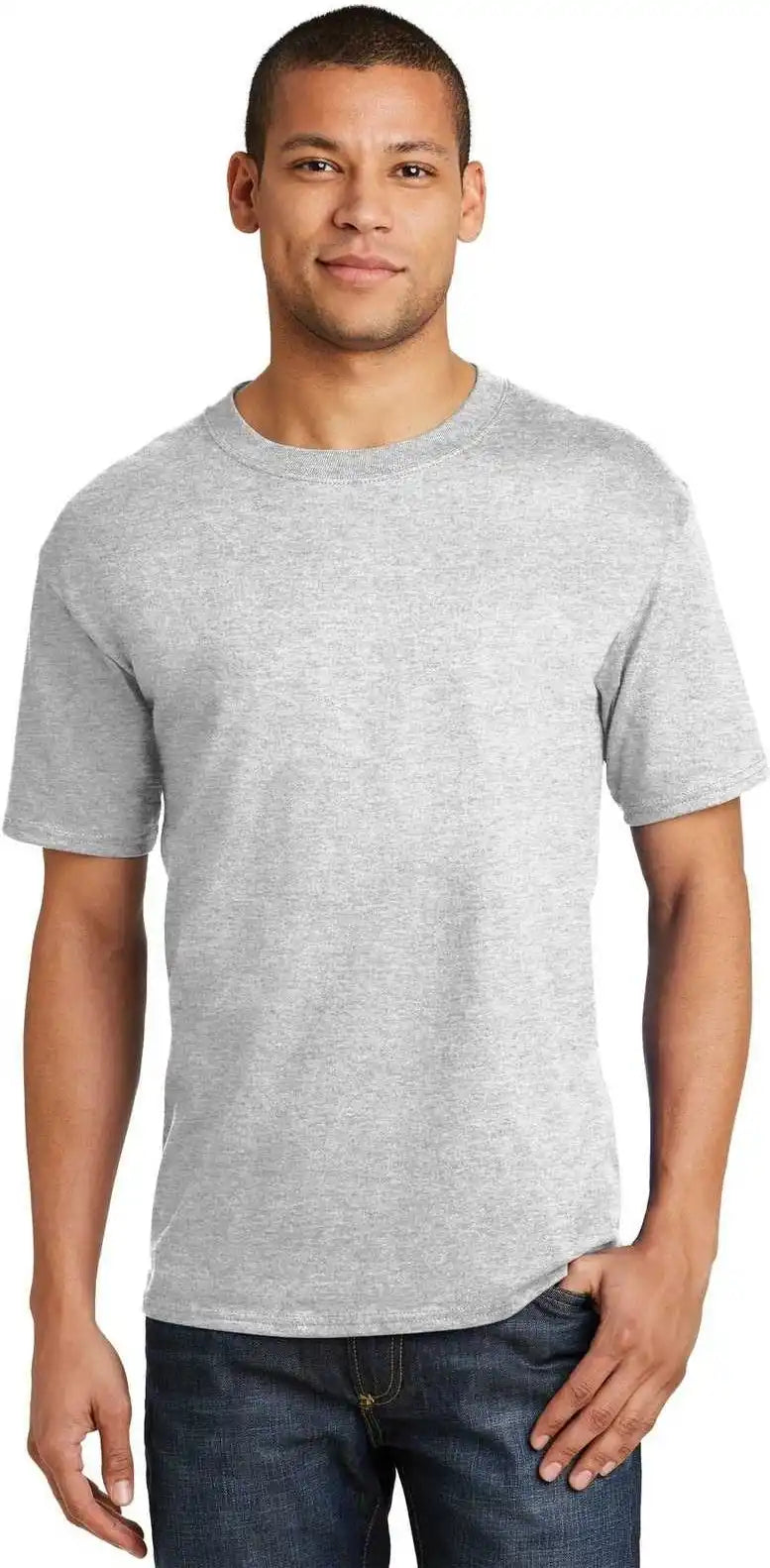 Hanes 5180 Beefy t 100% Cotton Shirt Ash