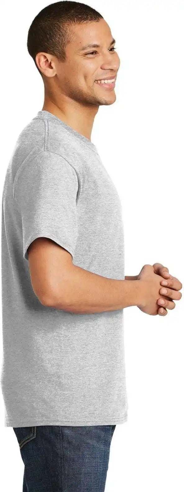 Hanes 5180 Beefy t 100% Cotton Shirt Ash