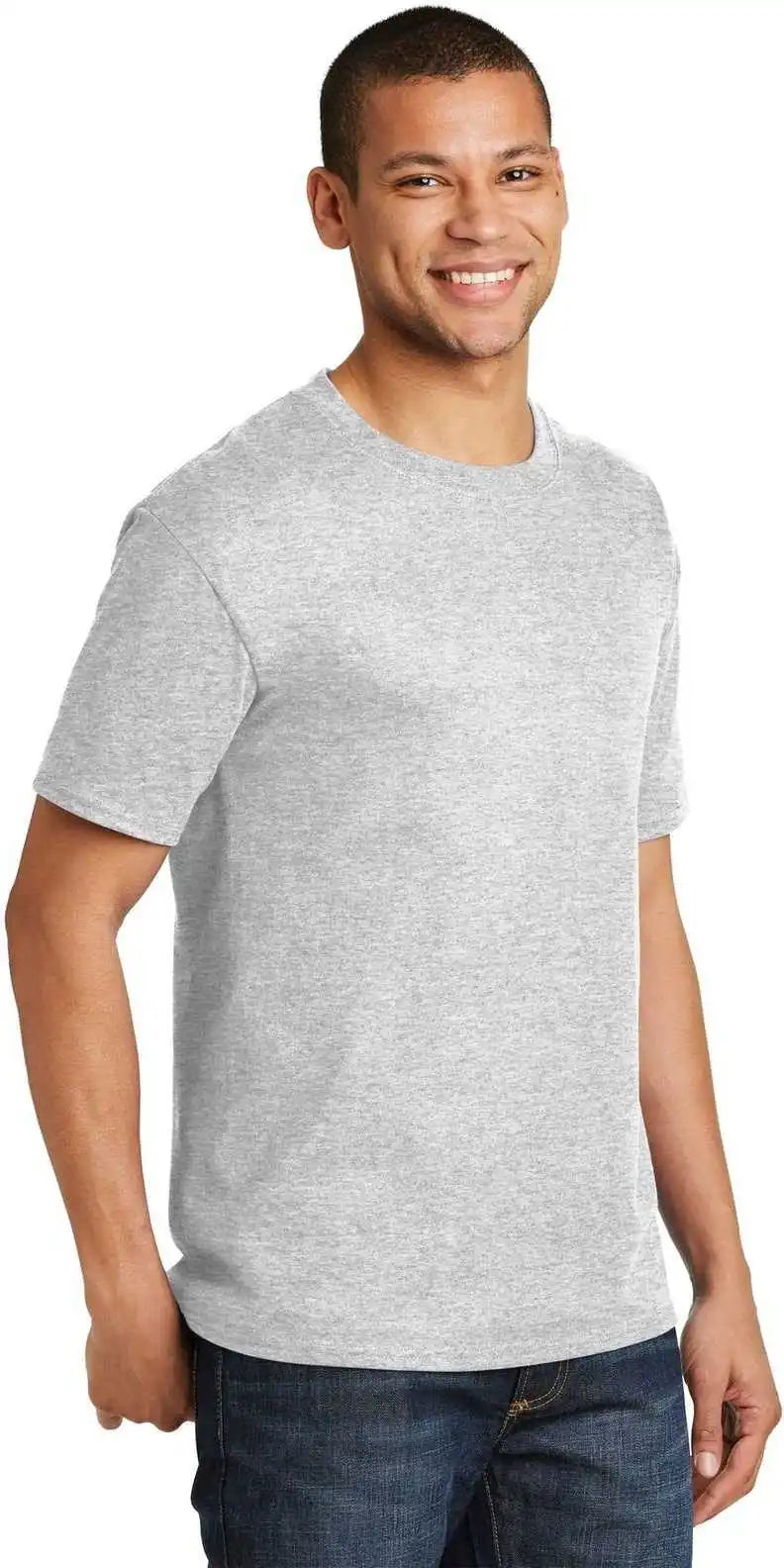 Hanes 5180 Beefy t 100% Cotton Shirt Ash