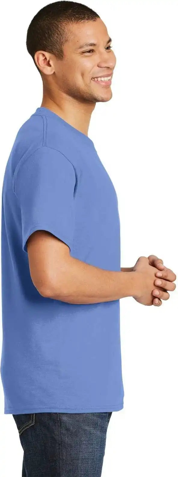 Hanes 5180 Beefy t 100% Cotton Shirt Carolina Blue