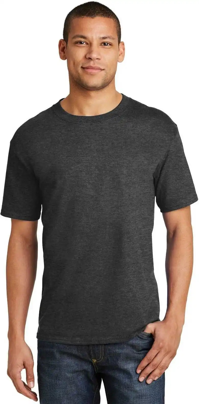 Hanes 5180 Beefy t 100% Cotton Shirt Charcoal Heather