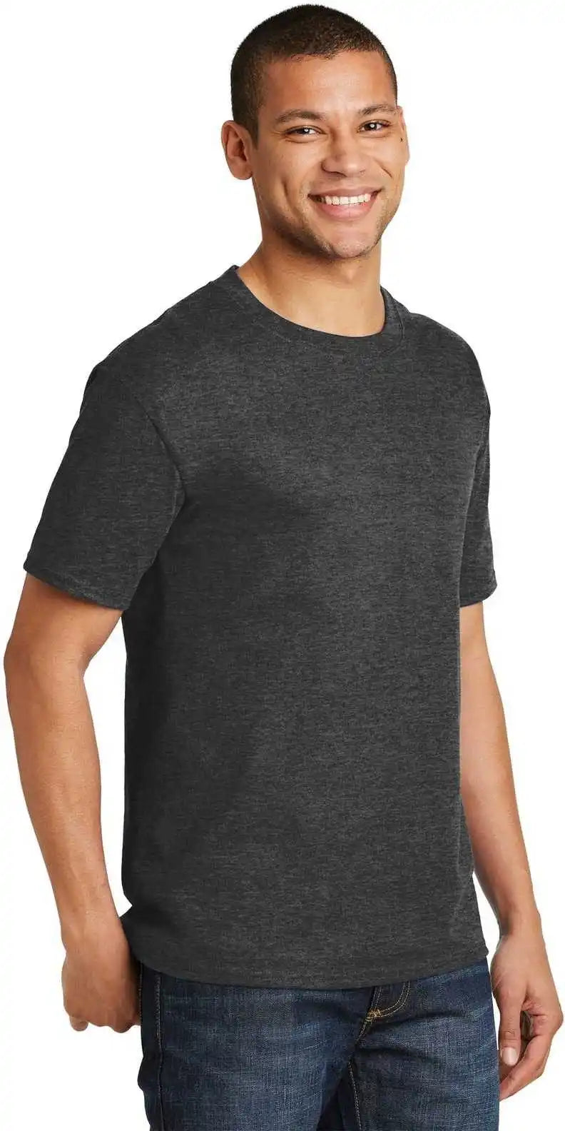 Hanes 5180 Beefy t 100% Cotton Shirt Charcoal Heather