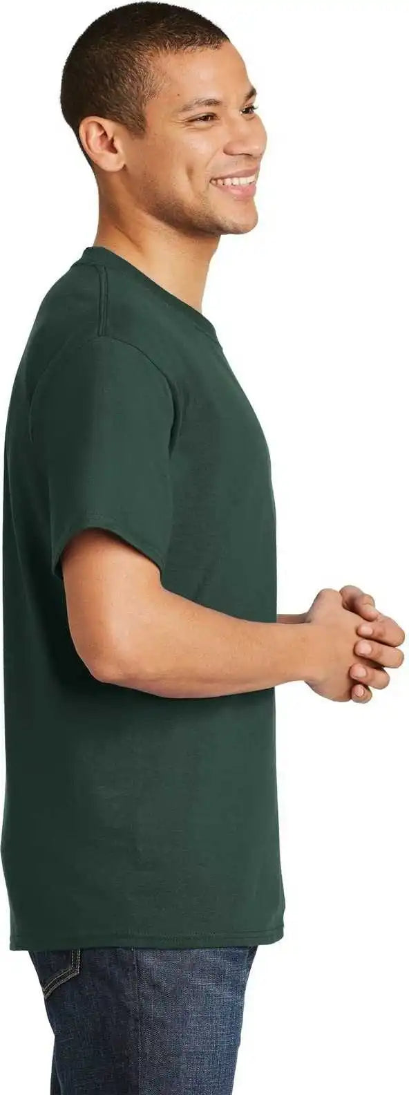 Hanes 5180 Beefy t 100% Cotton Shirt Deep Forest