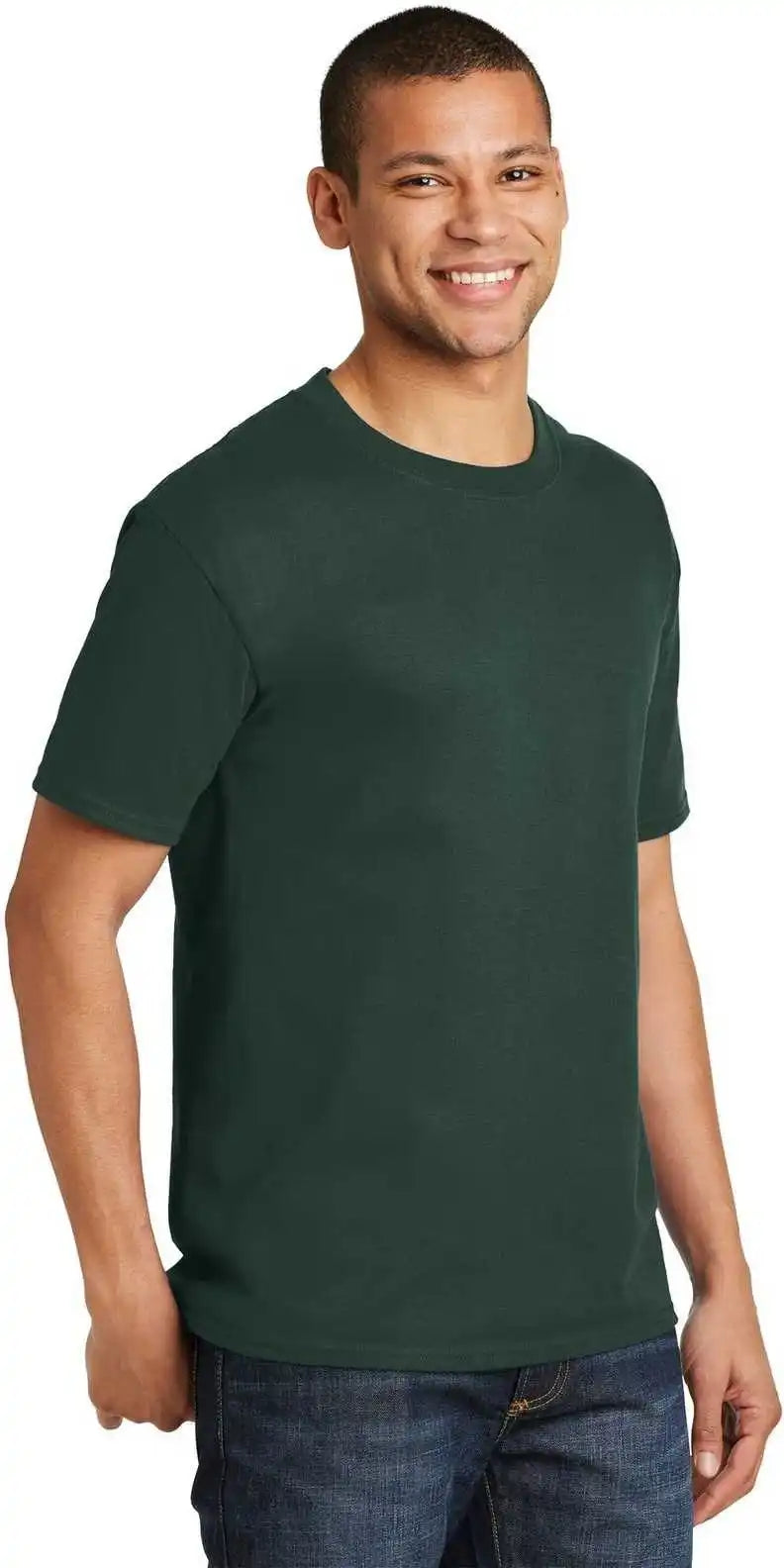 Hanes 5180 Beefy t 100% Cotton Shirt Deep Forest