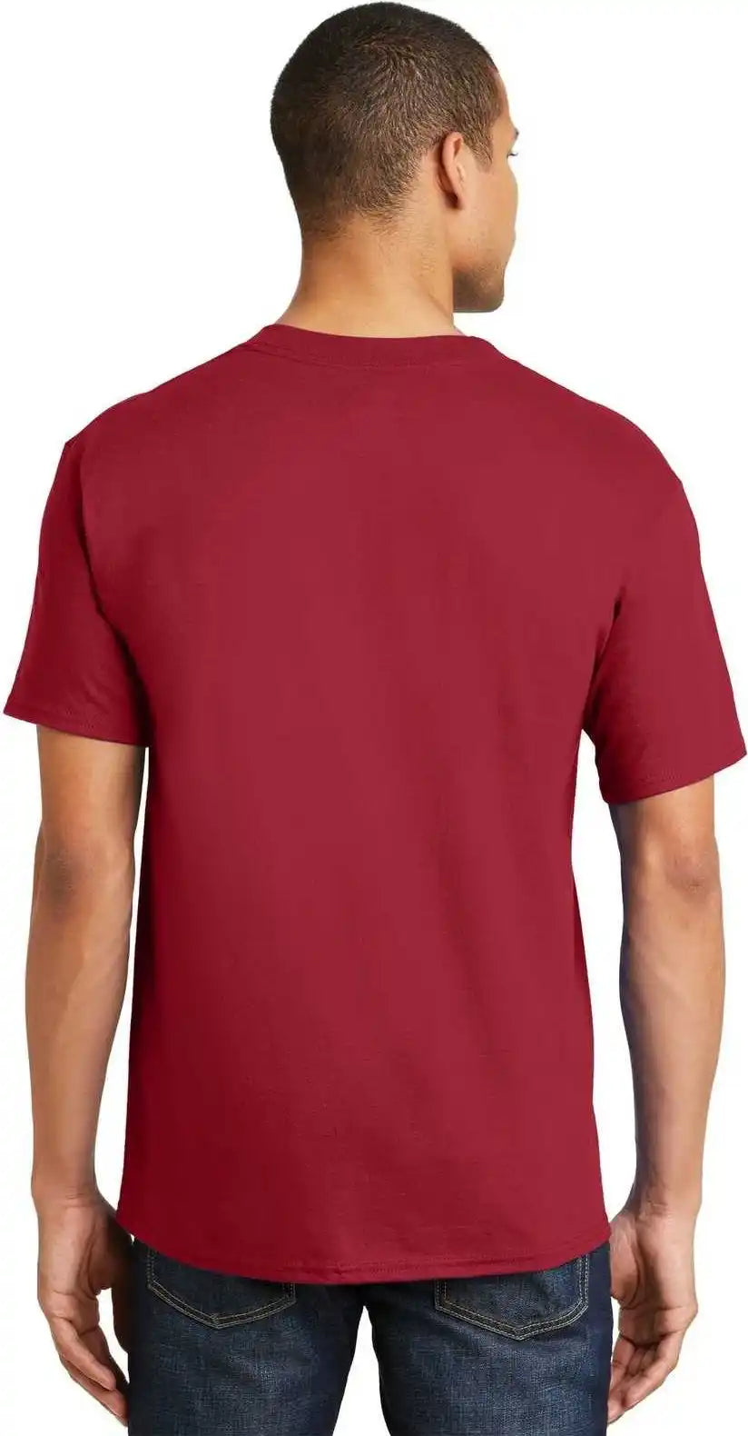 Hanes 5180 Beefy t 100% Cotton Shirt Deep Red
