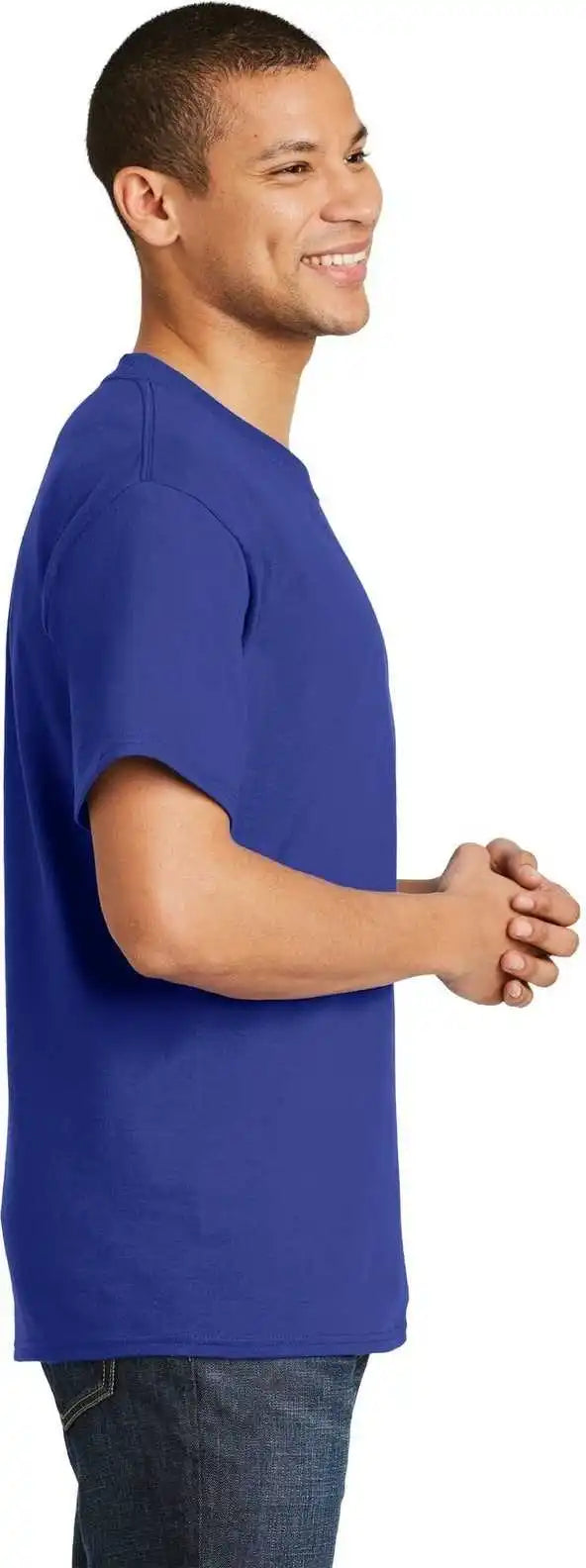 Hanes 5180 Beefy t 100% Cotton Shirt Deep Royal