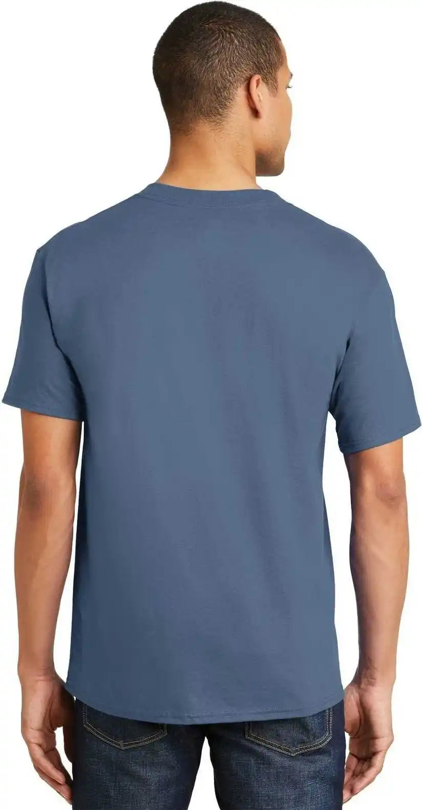 Hanes 5180 Beefy t 100% Cotton Shirt Denim Blue