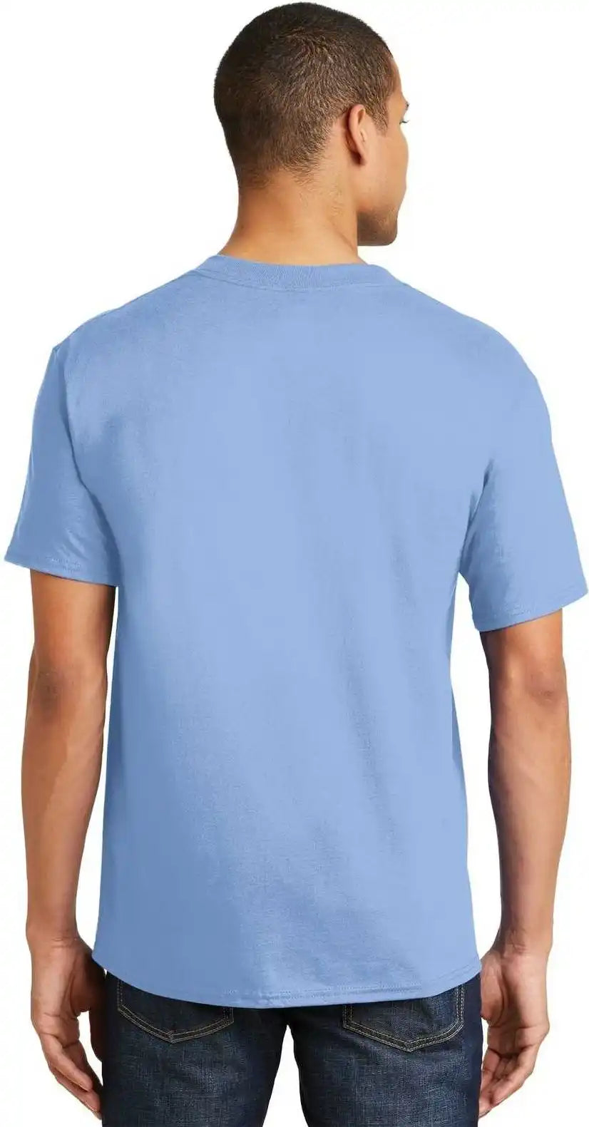 Hanes 5180 Beefy t 100% Cotton Shirt Light Blue