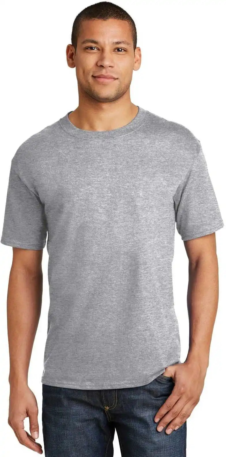Hanes 5180 Beefy t 100% Cotton Shirt Light Steel