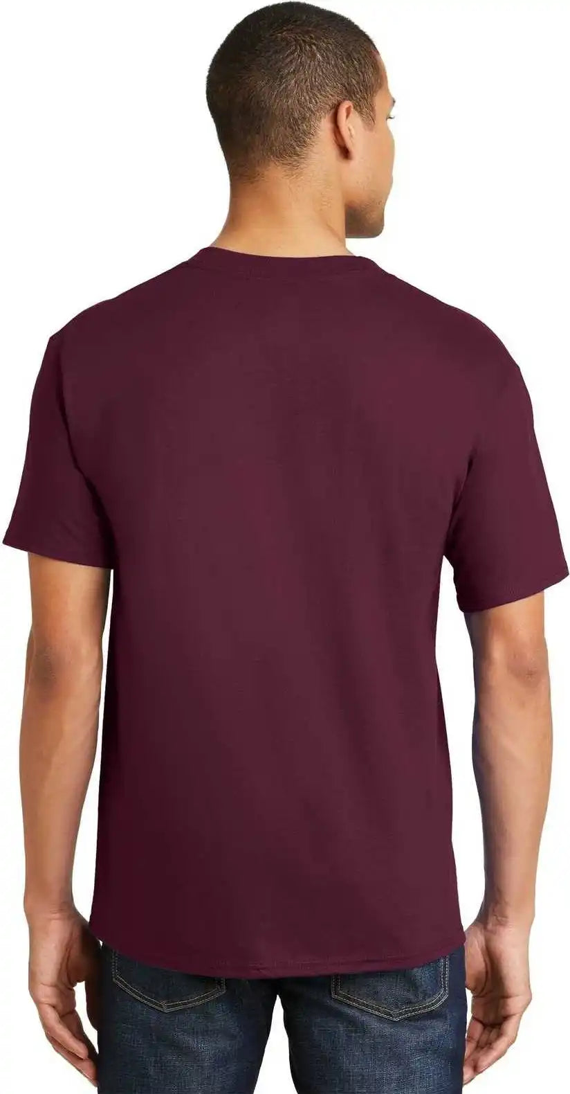 Hanes 5180 Beefy t 100% Cotton Shirt Maroon